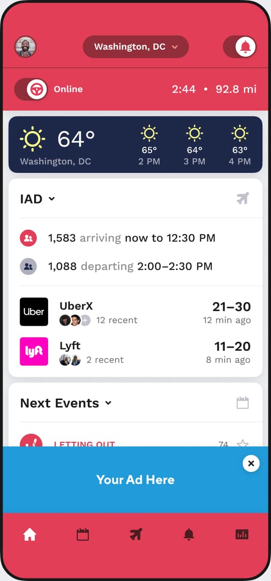 A banner ad at the bottom of the screen.