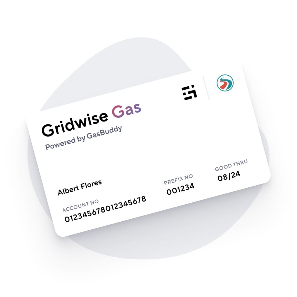 An example of the Gridwise Gas card.